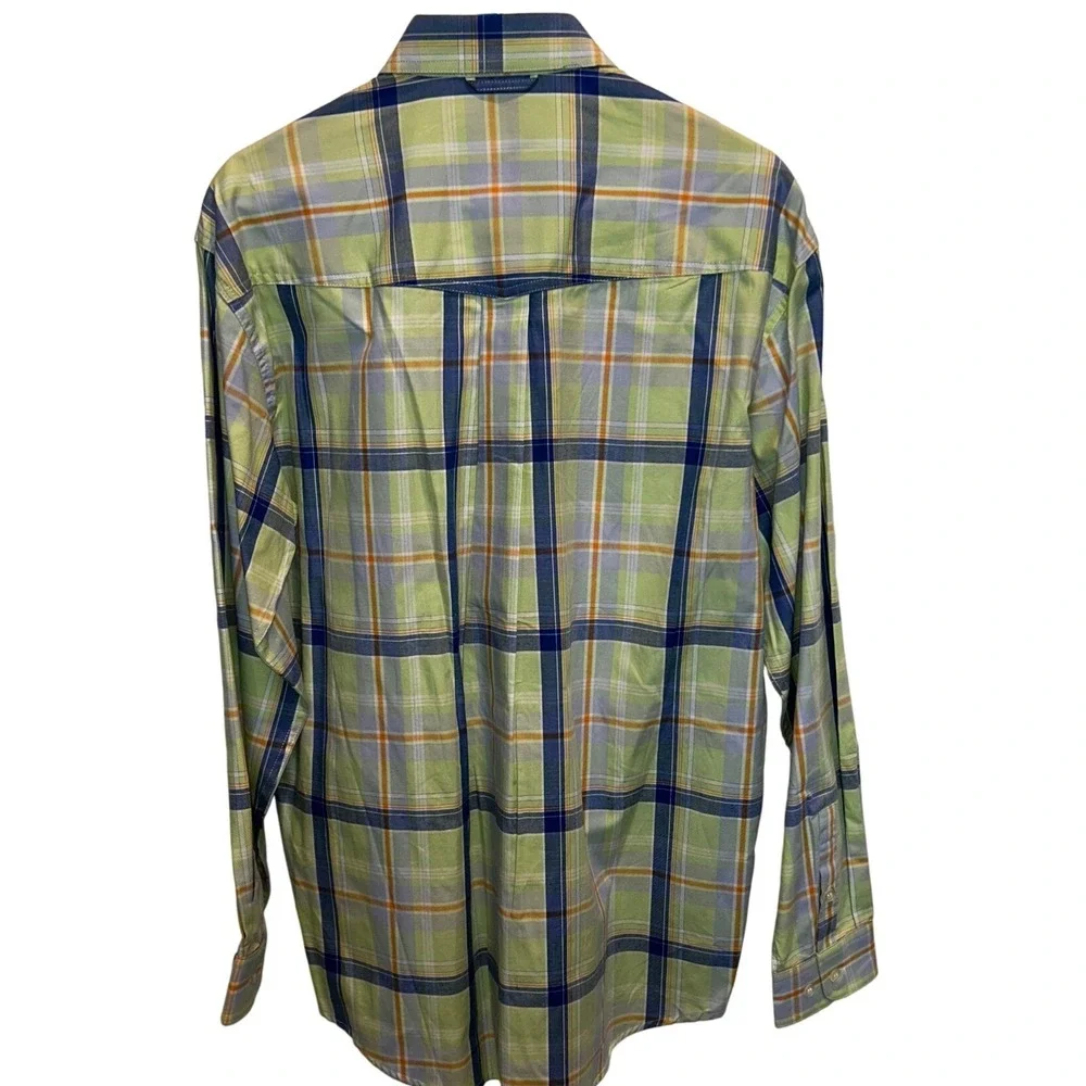 Roper Plaid Western Shirt Medium Men's Green Blue Long Sleeve Button Down NWT